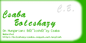 csaba bolcshazy business card